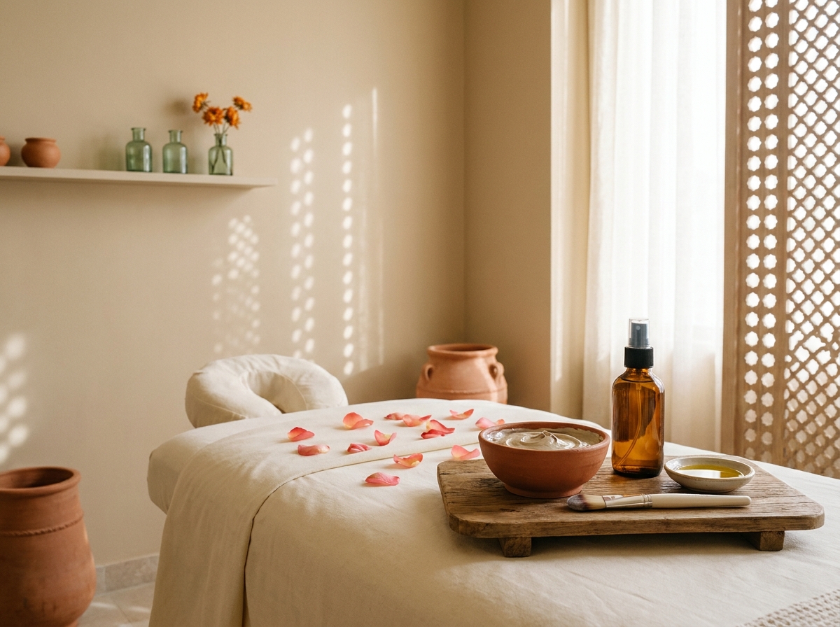 Facial Treatment Room with Clay Mask